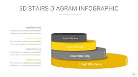 灰黄色3D阶梯PPT图表14