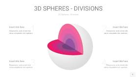 渐变粉色3D球体切割PPT信息图5