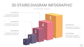 紫黄色3D阶梯PPT图表24
