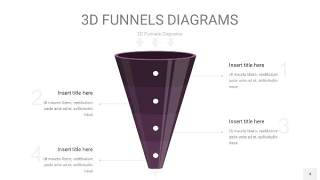 深紫色3D漏斗PPT信息图表4