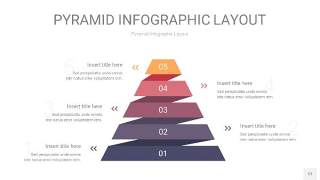 中紫色3D金字塔PPT信息图表12