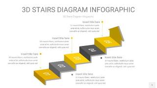 灰黄色3D阶梯PPT图表5