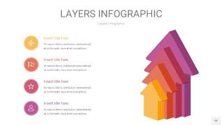 粉黄色3D分层PPT信息图35