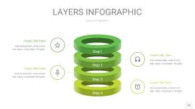 嫩绿色3D分层PPT信息图18