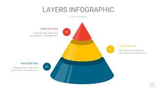 四色3D分层PPT信息图11