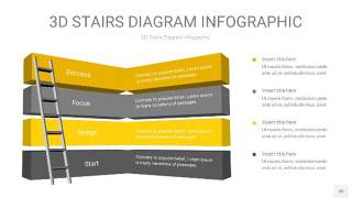 灰黄色3D阶梯PPT图表30