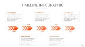 橘红色时间轴PPT信息图9