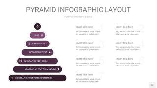 深紫色3D金字塔PPT信息图表10