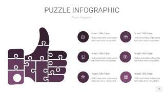 深紫色拼图PPT图表15