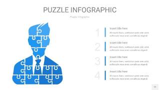 天蓝色拼图PPT图表12