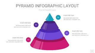 渐变紫色3D金字塔PPT信息图表7