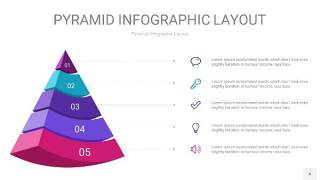 渐变紫色3D金字塔PPT信息图表6