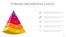 红黄色3D金字塔PPT信息图表6