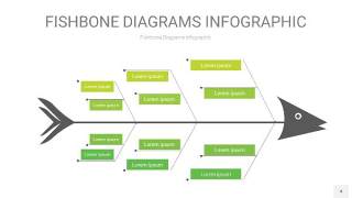 浅绿色鱼骨PPT信息图表4