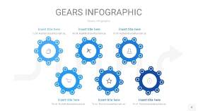 天蓝色齿轮PPT信息图8