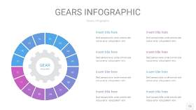 紫蓝色齿轮PPT信息图13