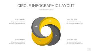灰黄色圆形PPT信息图6