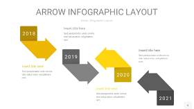 灰黄色箭头PPT信息图表6