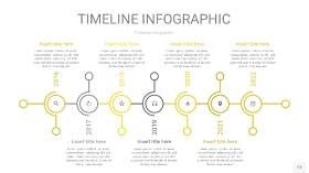 灰黄色时间轴PPT信息图13