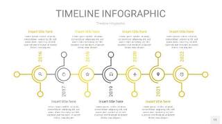 灰黄色时间轴PPT信息图13