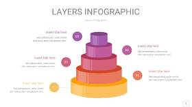 粉黄色3D分层PPT信息图1