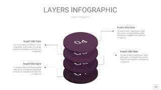 深紫色3D分层PPT信息图19