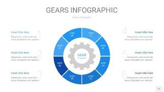 天蓝色齿轮PPT信息图12