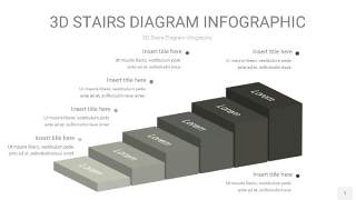 灰色3D阶梯PPT图表1