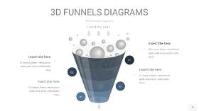 深天蓝3D漏斗PPT信息图表8