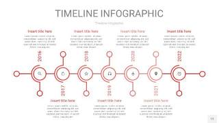 红色时间轴PPT信息图13