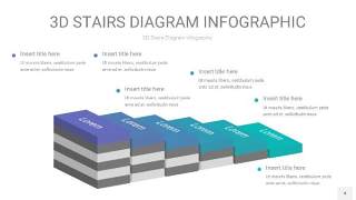 青色渐变3D阶梯PPT图表4