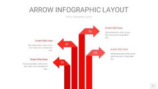 红色箭头PPT信息图表3