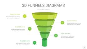 浅绿色3D漏斗PPT信息图表6