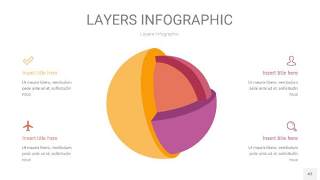 粉黄色3D分层PPT信息图43