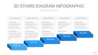 渐变蓝色3D阶梯PPT图表7