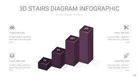 渐变深紫色3D阶梯PPT图表18