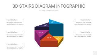 彩色3D阶梯PPT图表8