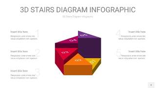 多色3D阶梯PPT图表8