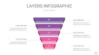 粉紫色3D分层PPT信息图50
