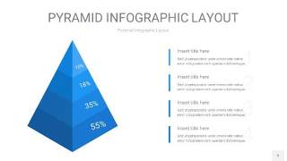 浅蓝色3D金字塔PPT信息图表5