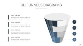 深天蓝3D漏斗PPT信息图表7