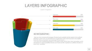 四色3D分层PPT信息图53