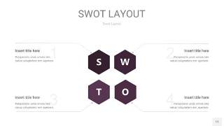深紫色SWOT图表PPT13