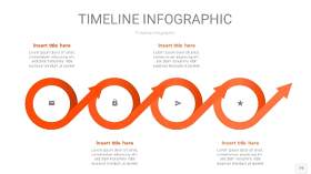 橘红色时间轴PPT信息图19