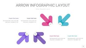 紫色系箭头PPT信息图表8