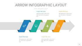 黄蓝绿箭头PPT信息图表11
