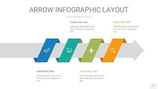 黄蓝绿箭头PPT信息图表11