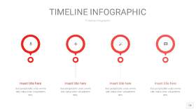 红色时间轴PPT信息图14