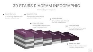 渐变深紫色3D阶梯PPT图表4