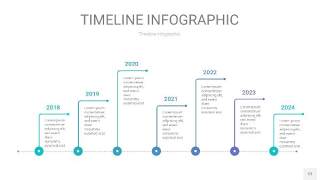 蓝绿色时间轴PPT信息图12